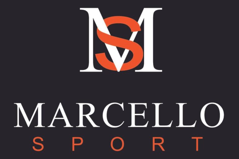 The logo of Marcello Sport, featuring bold letters "MS" intertwined in red and white on a black background, with "MARCELLO SPORT" written below in white.